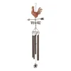 Copper Rooster Weathervane Wind Chime - Decorative Outdoor Garden Accent