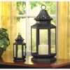 Vintage Black Stagecoach Lantern - Rustic Outdoor Lighting Decor