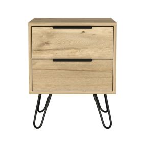 Nuvo 2 Nightstand,Two Drawers, Hairpin Legs