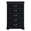 Classic Traditional 1pc Chest of 5 Drawers Black Finish Bedroom Furniture Wooden