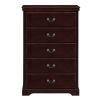 Classic Traditional 1pc Chest of 5 Drawers Cherry Finish Bedroom Furniture Wooden