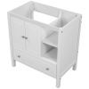 30" Bathroom Vanity Base Only, Solid Wood Frame, Bathroom Storage Cabinet with Doors and Drawers, White