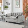 55 inches grey modern velvet sofa, seating sofa with backrest, soft and comfortable living room furniture