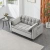 55 inches grey modern velvet sofa, seating sofa with backrest, soft and comfortable living room furniture