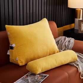 Waist Backrest Pillow Bedside Backrest Lumbar Cushion Bed Sofa (Option: Yellow-45x22x50cm with headrest)