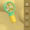 1 Pcs Handheld Fan Mini Personal USB Fan With Bracket; Rechargeable; Cute Flower Fruit Shape Portable Hand Held Fan; Table Fan For Cooling For Girls W