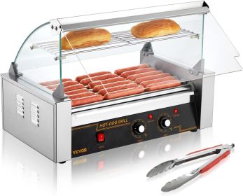 Hot Dog Roller 7 Rollers 18 Hot Dogs Capacity 1050W Stainless Sausage Grill Cooker Machine (Color: 7 Roller, Plug Type: us)