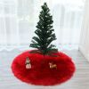 1pc Snow White Faux Fur Christmas Tree Skirt - Festive Holiday Decorations for Home and Party